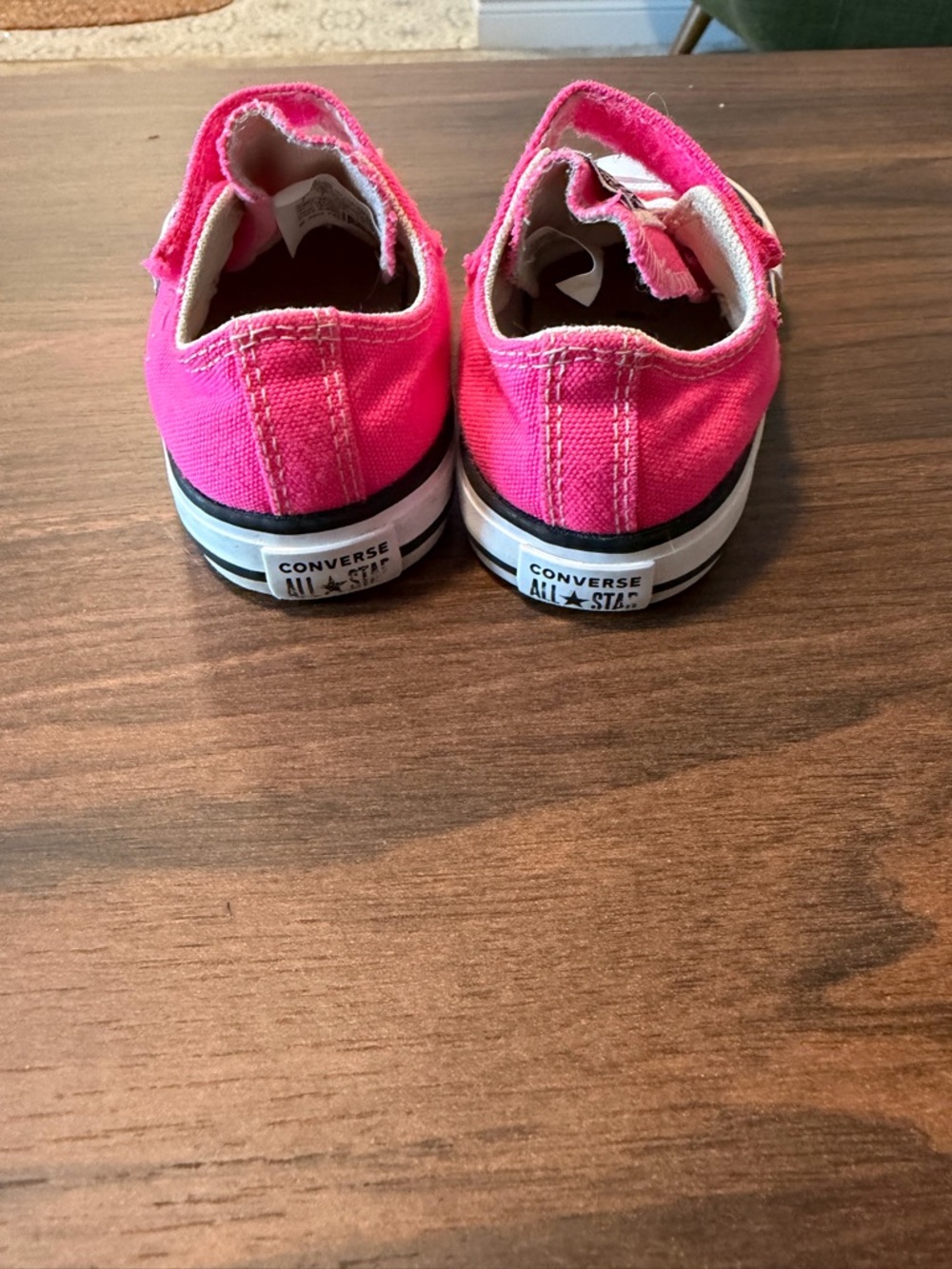 Converse All Star Toddler Pink Sneakers Velcro Low Top Size 7C - Picture 2 of 5